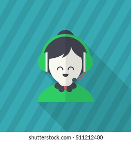 Service icon, Vector flat long shadow design. Shipping and logisticst concept.