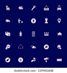 service icon. service vector icons set wrench gear, bellhop, pos terminal and upload