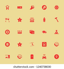 service icon. service vector icons set room service, parcel box, store location and cpu