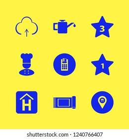 service icon. service vector icons set car oil, pos terminal, upload and hotel sign