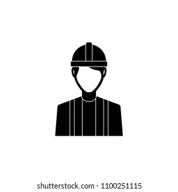Service Icon Vector Male Person Worker Avatar Profile with Gear Cog Wheel for Engineering Support and with Hard Hat in Glyph Pictogram Symbol illustration