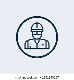 Service Icon Vector Male Person Worker Avatar Profile with Gear Cog Wheel for Engineering Support 