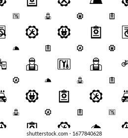 Dienstsymbolmuster nahtlos. Inbegriffen editierbare Elektroservice, Reparatur Kit, Hauptgericht, Reparatur Service, Builder, Projekt, Smart Bike Symbole. Symbole für Web und Mobile.
