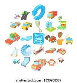 Service icons set. Cartoon set of 25 service icons for web isolated on white background