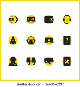 Service icons set with cloud, dislike and book tools elements. Set of service icons and toolbox concept. Editable vector elements for logo app UI design.