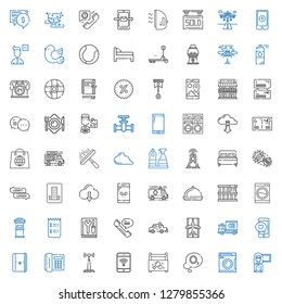 service icons set. Collection of service with guide, washing machine, ozone, toolbox, mobile phone, antenna, telephone, notebook, smartphone. Editable and scalable service icons.