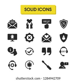 Service Icons Set With Operator Off, User Helper And End Of Quote Elements. Set Of Service Icons And Press Concept. Editable Vector Elements For Logo App UI Design.