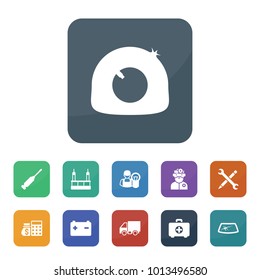 Service icons. vector collection filled service icons such as atm and money sack, tire repair, car window repair, car battery, car electrician, skycrapers cleaning, truck
