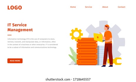 IT Service Illustration Concept, can be use for website, landing page, web, app, and banner.