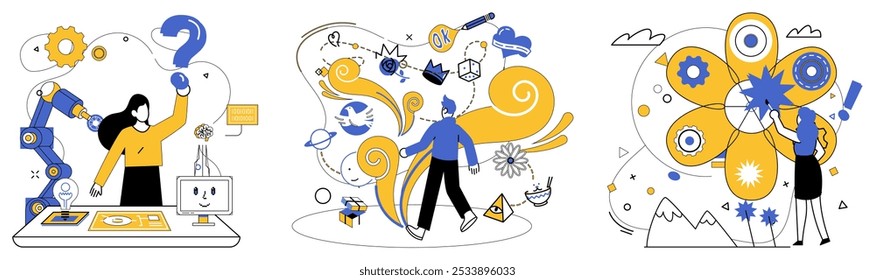 Service innovation vector illustration. Advanced strategies are blueprints charting course innovative business ventures Development is heartbeat resonating through corridors business progress