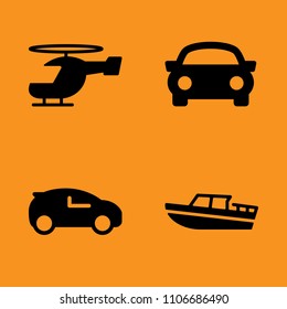 service, journey, commercial and wheel icons set. Vector illustration for web and design