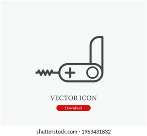 Service knife vector icon.  Editable stroke. Symbol in Line Art Style for Design, Presentation, Website or Apps Elements. Pixel vector graphics - Vector