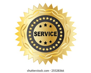 ilustración vectorial de etiqueta de SERVICIO