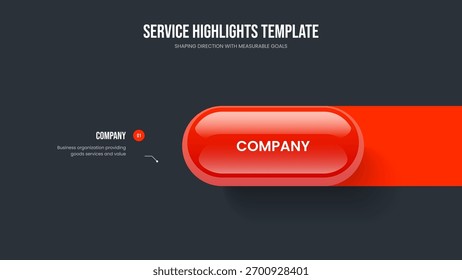 Projeto de quadro de diagrama de 1 etapa do Service Launch. Introdução à empresa Um elemento Infográfico Apresentação Layout. Ilustração do vetor de modelo de apresentação de slides de estratégia empresarial.
