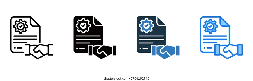 Ícone do Contrato de nível de serviço Ilustração de vetor de vários estilos