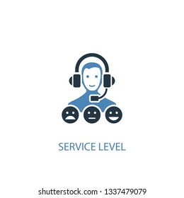 service level concept 2 colored icon. Simple blue element illustration. service level concept symbol design. Can be used for web and mobile UI/UX