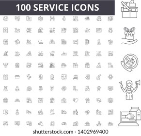 Service line icons, signs, vector set, outline illustration concept 