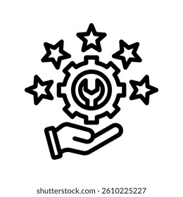 Service Line Vector Illustration On White Background.