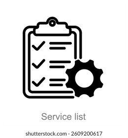 Service List and checklist icon concept