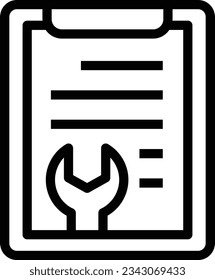 Service List Line Icon - Single Icon, Vector