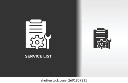 Ilustração De Símbolo Isolado De Vetor, Ícone Ou Sinal De Logotipo Da Lista De Serviços