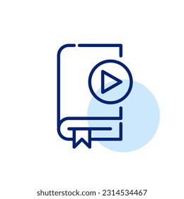 Service for listening to audio books. Digital library app. Pixel perfect, editable stroke