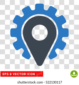 Service Location EPS vector icon. Illustration style is flat iconic bicolor smooth blue symbol on white background.