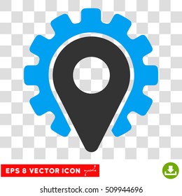 Service Location EPS vector pictograph. Illustration style is flat iconic bicolor blue and gray symbol on white background.