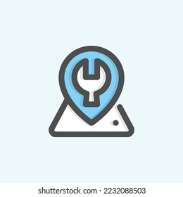  service location icon, isolated services colored outline icon in light blue background, perfect for website, blog, logo, graphic design, social media, UI, mobile app