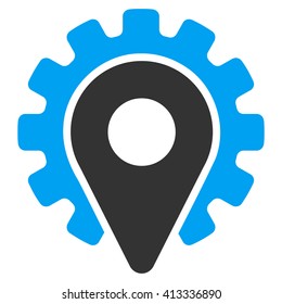 Service Location vector icon. Style is bicolor flat icon symbol, blue and gray colors, white background.