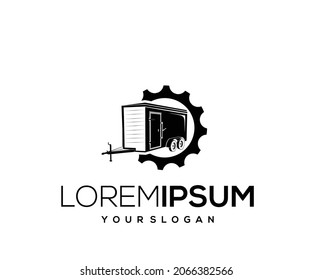 service logo design icon silhouette trailer