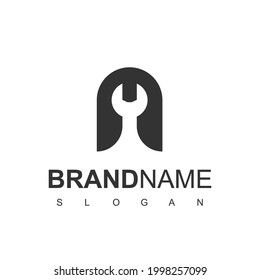Service Logo With Letter A And Wrench Symbol