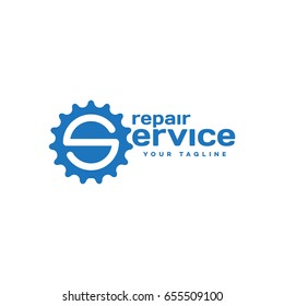 Service Logo Template Design Cogwheel Vector Stock Vector (Royalty Free ...