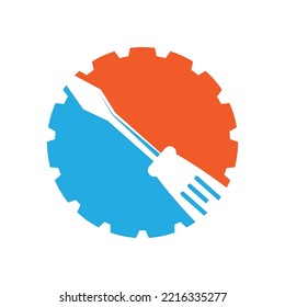 Diseño de ilustración vectorial de plantilla de logotipo de servicio