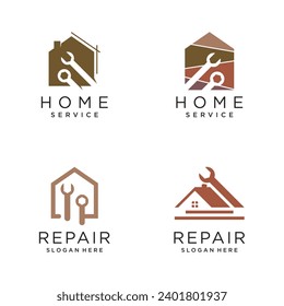 Service logo vector design with modern home idea and creative element concept