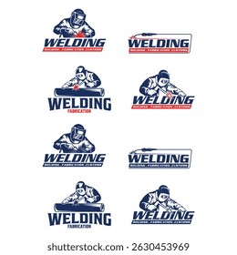 service logo vector, welding workshop logo design set template