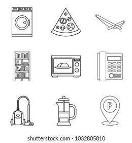 Service maintenance icons set. Outline set of 9 service maintenance vector icons for web isolated on white background