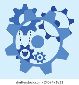 service and maintenance setting illustration. Setting repair gears cog wheel icons vector illustration banner