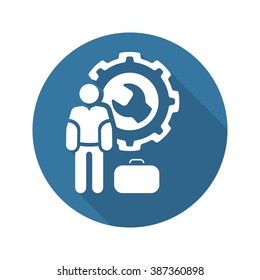 Icono de Service Man. Ilustración aislada de diseño plano.