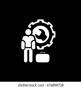 Service Man Icon. Flat Design Isolated Illustration.