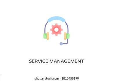 Service Management flat icon in vector. Logotype