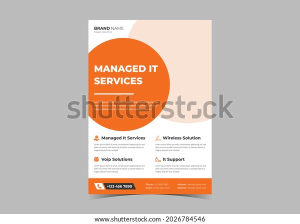 Service Management Flyer Template Idea Sample Stock Vector (Royalty ...