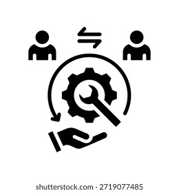 Ilustración vectorial de glifos de icono de administración de servicios