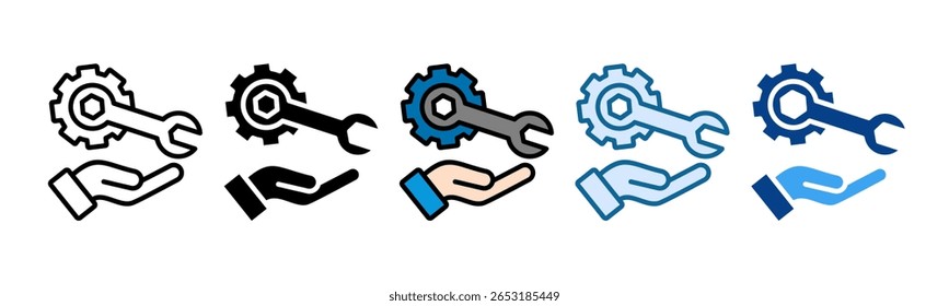 Service Management Icon Set Multiple Style Collection