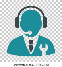 Service Manager icon. Vector pictogram style is a flat bicolor symbol, soft blue colors, chess transparent background. Designed for software and web interface toolbars and menus.