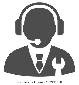 Service Manager vector icon. Style is flat icon symbol, gray color, white background.