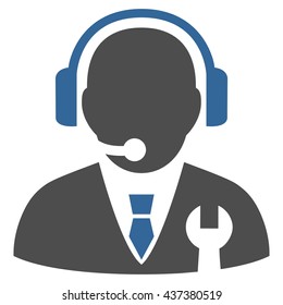 Service Manager vector icon. Style is bicolor flat icon symbol, cobalt and gray colors, white background.