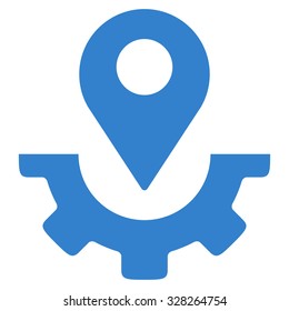Service Map Marker vector icon. Style is flat symbol, cobalt color, rounded angles, white background.