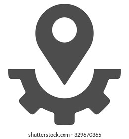 Service Map Marker vector icon. Style is flat symbol, gray color, rounded angles, white background.