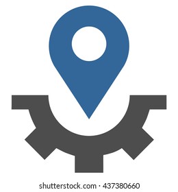 Service Map Marker vector icon. Style is bicolor flat icon symbol, cobalt and gray colors, white background.